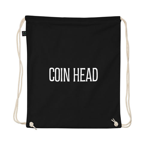 "Coin Head" Organic cotton drawstring bag