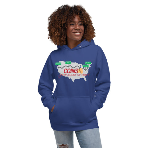 Coins from Coast to Coast Unisex Hoodie