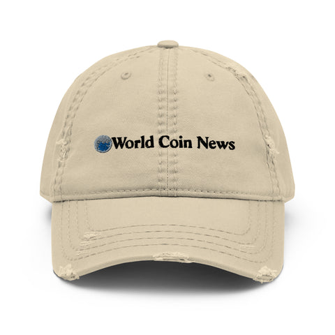 World Coin News Distressed Dad Hat