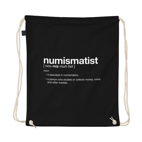 "Numismatist" Organic cotton drawstring bag