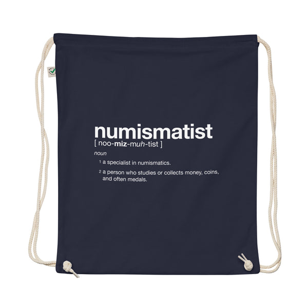 "Numismatist" Organic cotton drawstring bag
